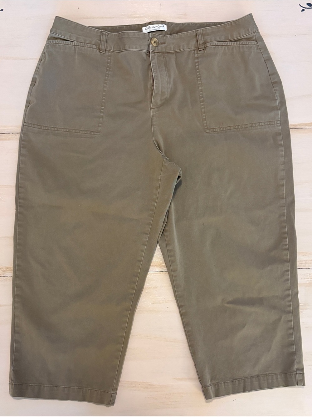 Coldwater Creek Men's Olive Green Stretch Twill Chinos